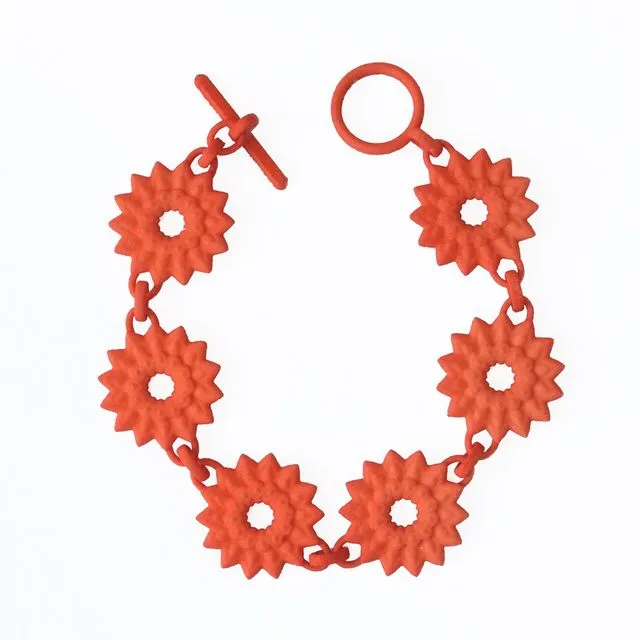 Flower Chain Bracelet - Dahlia (Tangerine)