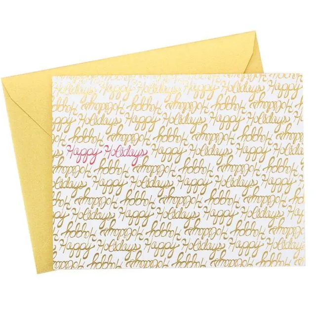 HAPPY HOLIDAYS GOLD PATTERN - PACK OF 6