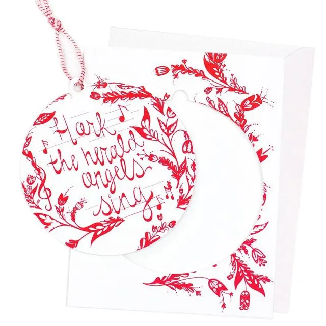 ANGELS SING ORNAMENT CHRISTMAS CARD - PACK OF 6