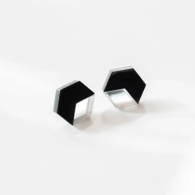 Black and Silver Belle Stud
