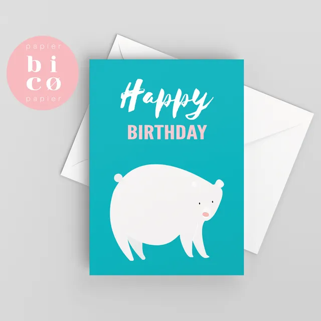 Greeting Cards | Kids Birthday Card | BEAR | Happy Birthday Cards for Children | Tarjeta de Cumpleaños | Carte Joyeux Anniversaire | Biglietto di Buon Compleanno | Alles Gute zum Geburtstagskarte.