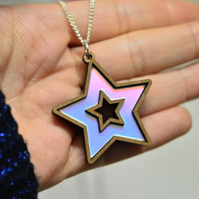 Iridescent Star Necklace