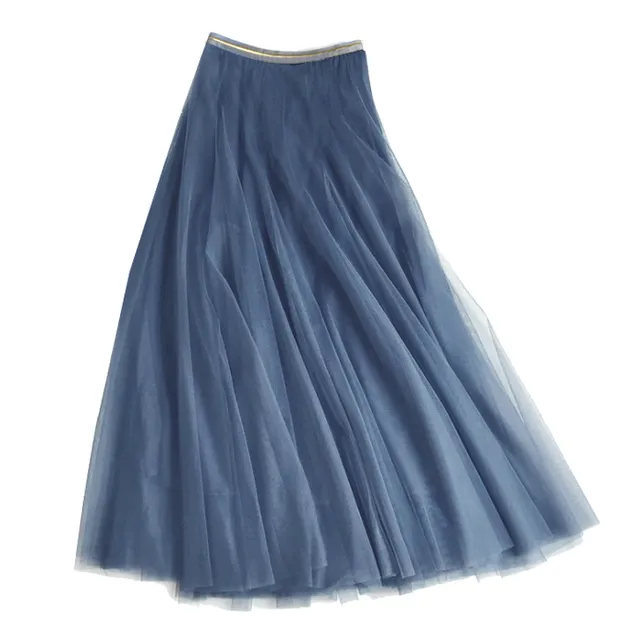 Tulle Layer Skirt in Denim Blue Size Medium