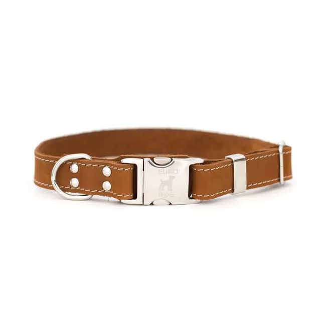 Bark Brown Quick-Release Dog Collar