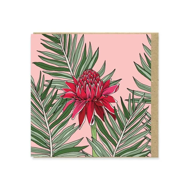 Torch Ginger Greeting Card (130x130mm)