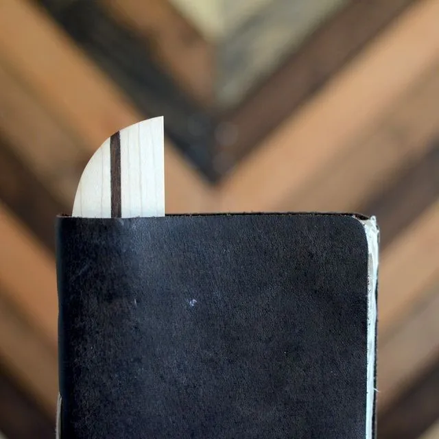 Hardwood Bookmark - White with Black Middle