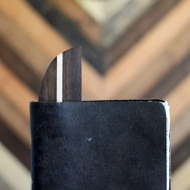 Hardwood Bookmark - Black with White Middle