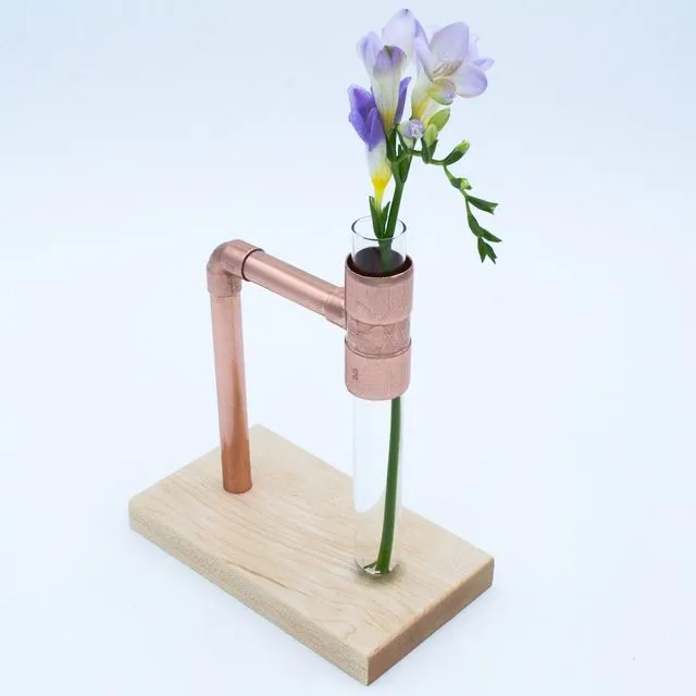 Copper & Maple Flower Vase - Maple (White)