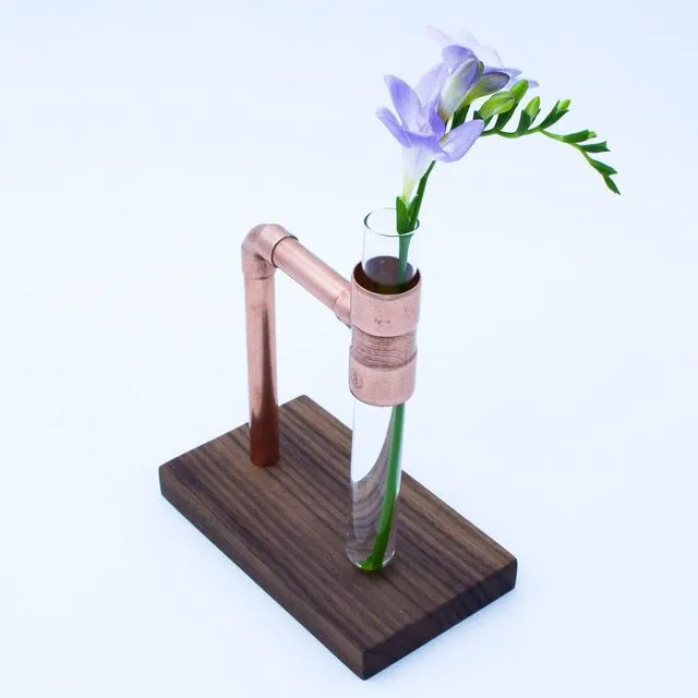 Copper & Maple Flower Vase - Walnut (Black)