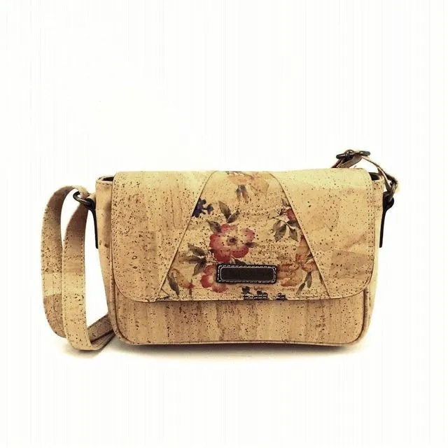 Cork Crossbody Purse for Women, Small Vegan Bag in Red Floral