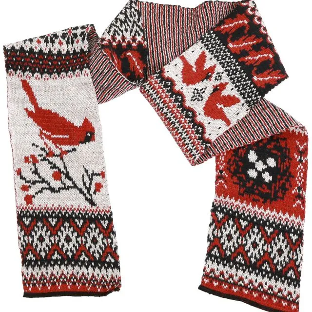 Womens Recycled Cotton Sweater Knit Scarf - Cardinal Nest