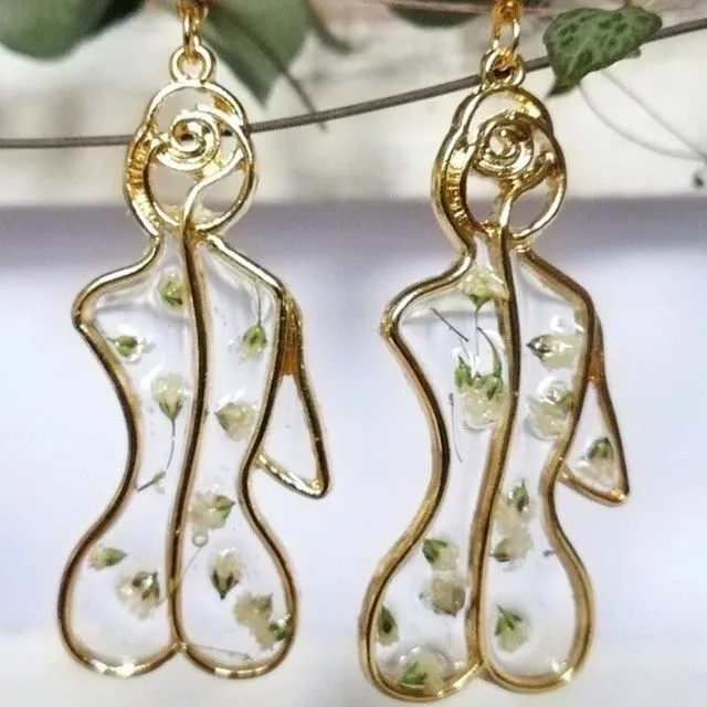 Female Figure Gold Earrings