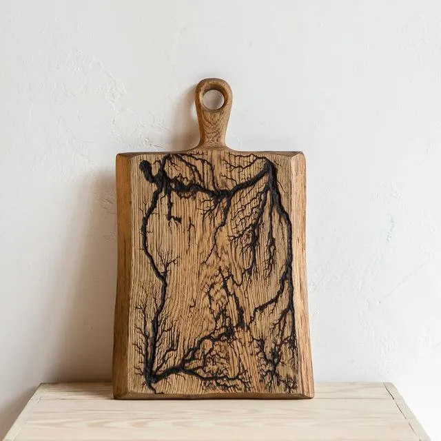 'She Design' oak serving / chopping board "Lightning BBQ #4"