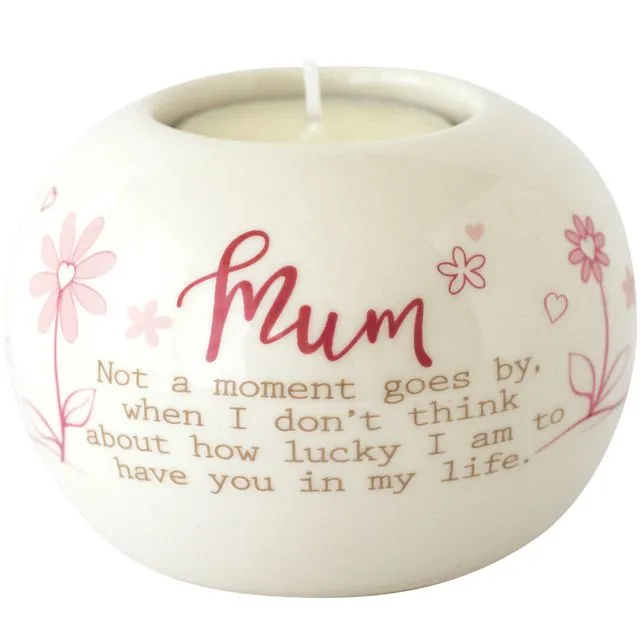 Said with Sentiment Ceramic Tea Light Holder - Mum