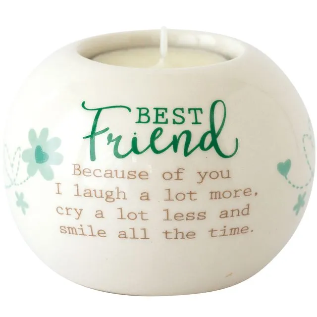 Said with Sentiment Ceramic Tea Light Holder - Best Friend