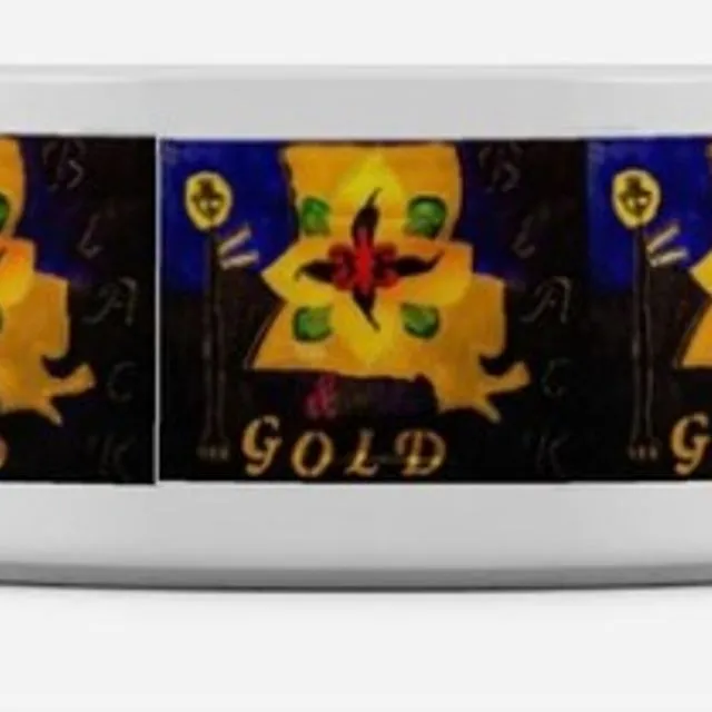 Black & Gold Pet Bowl
