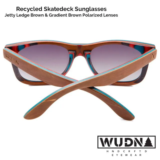 Recycled Skatedeck Jetty Ledge Brown Sunglasses by WUDN