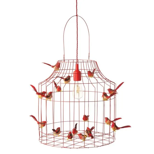 HANGING LAMP BIRDS RED LARGE