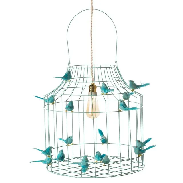 HANGING LAMP BIRDS TURQUOISE LARGE