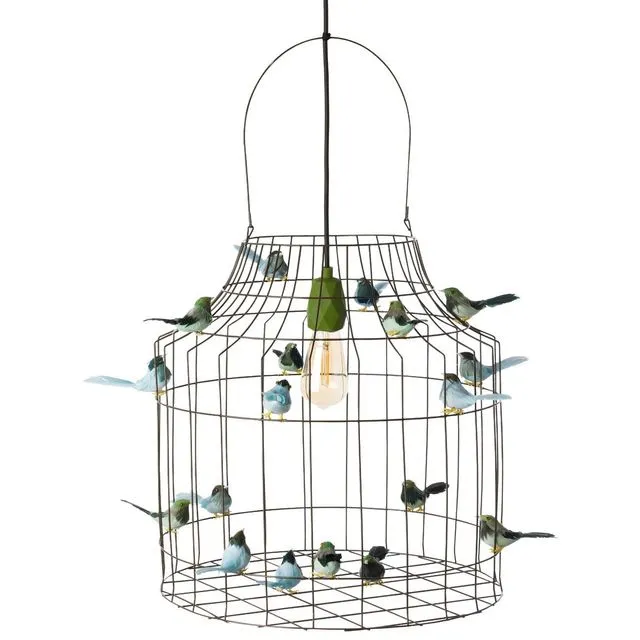HANGING LAMP BIRDS ARMY GREEN LARGE
