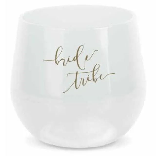 Frosted White Bride Tribe Silicone Wine Cups by Silipint (14 oz. Wine Glasses)
