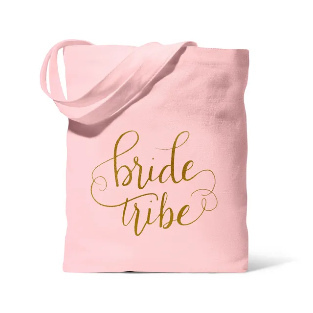 Pink Bride Tribe Canvas Beach Tote Bag