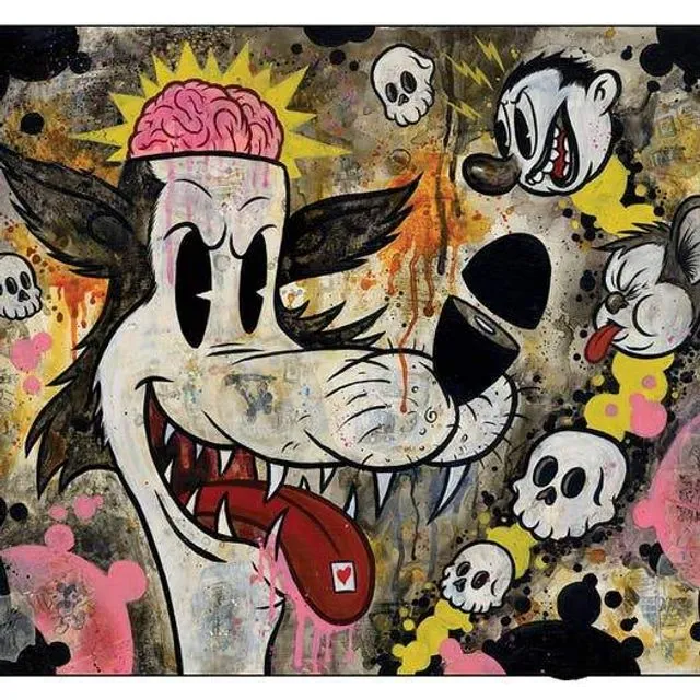 "Acid Wolf" by Frank Forte 12x16 signed Print