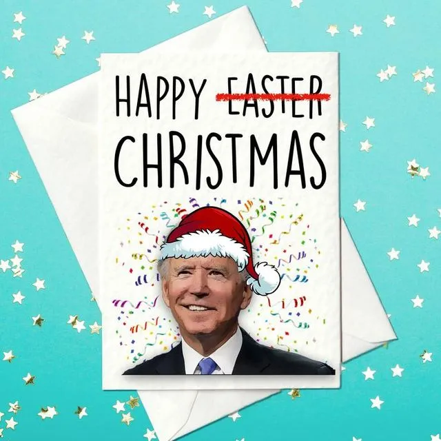 Funny President Joe Biden Christmas Card (A6)