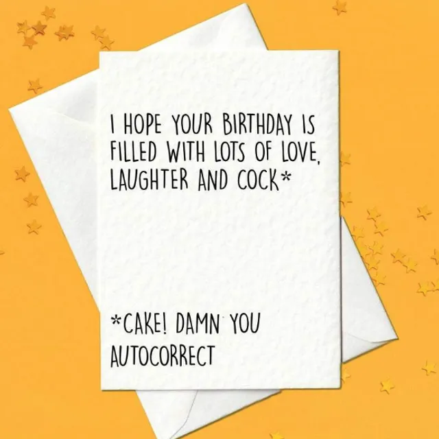 I hope your birthday is filled with lots of love, laughter and cock / cake card (A6)