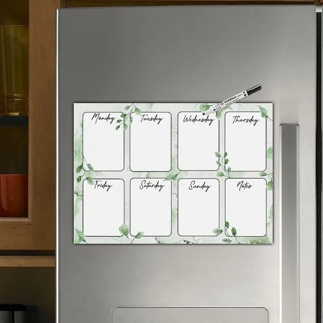 A4 Dry Wipe Magnetic Planner with Leaves