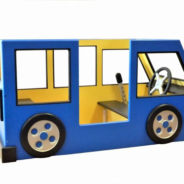Children's Wooden Play Bus - Blue