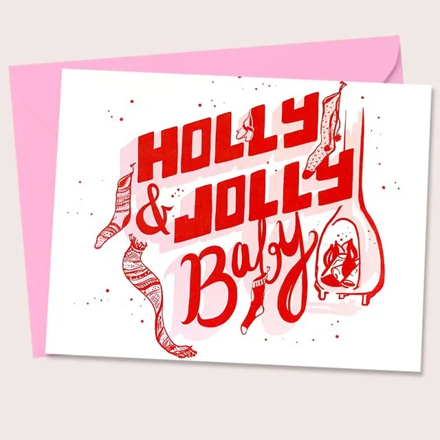 Holly &amp; Jolly Card-4(Box Set of 8)