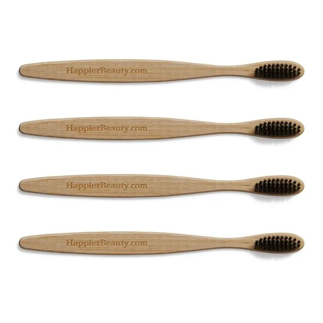 4 pack Happier Beauty Bamboo Toothbrush