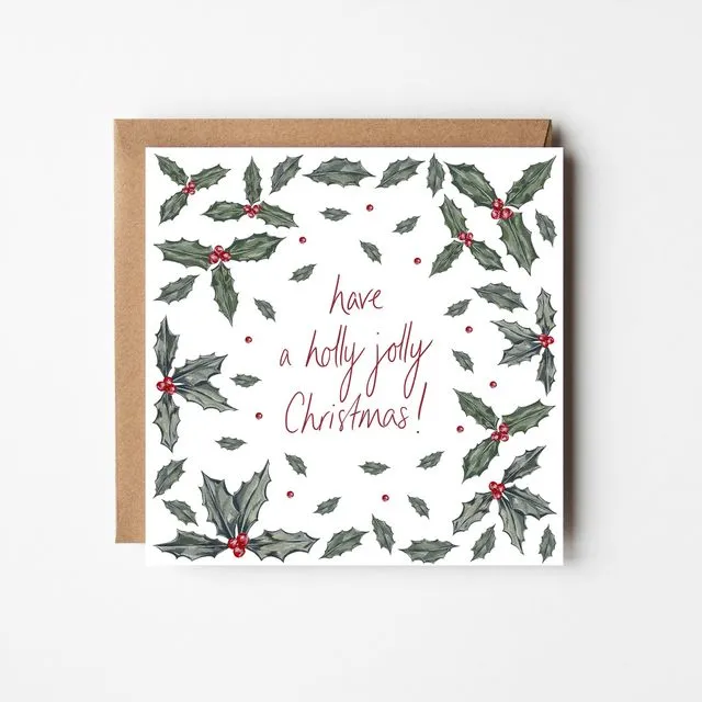 Holly Christmas Card