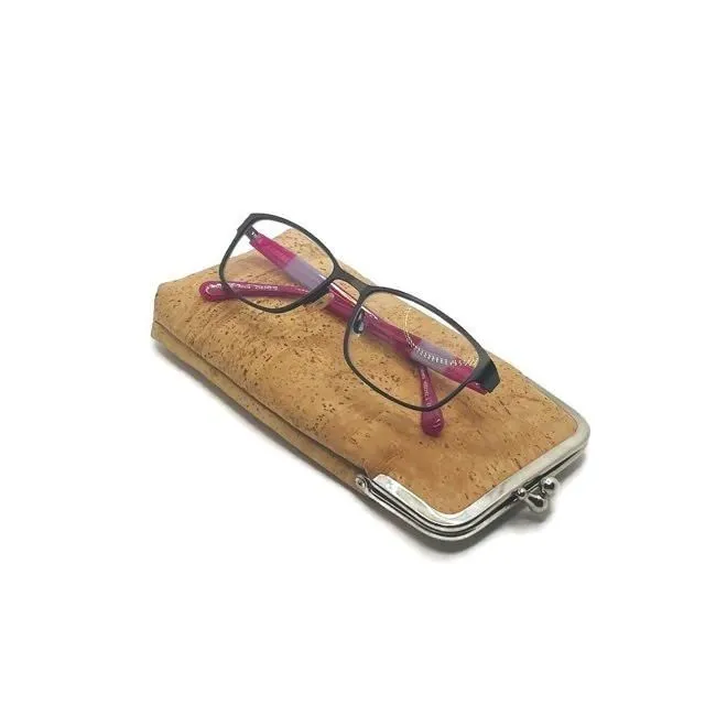 Cork Glasses Case Vegan Reading Glasses Case for Women Natural
