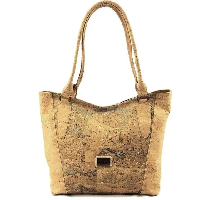 Cork Shoulder Bag Large Vegan Handbag for Women Savana