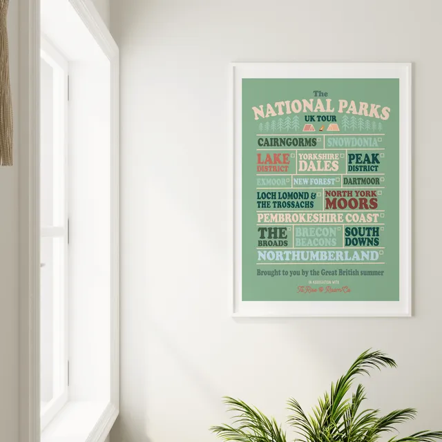 UK National Parks Tour Print - A3