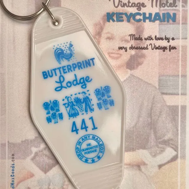 Cosplay for your keys! Butterprint Lodge Keychain motel vibe