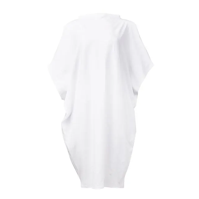 Hexagon Organic Cotton T-Shirt Dress White