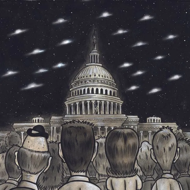 UFO Conspiracy Postcard "Washington Invasion"