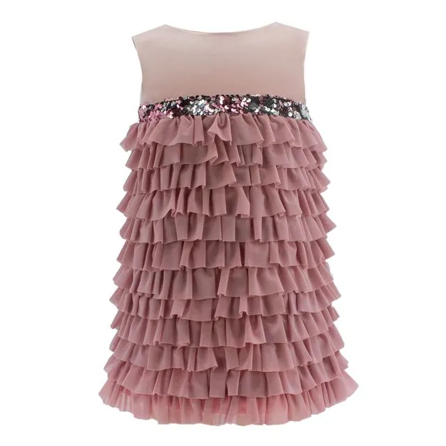 Romantic Ruffled Dress in Pink