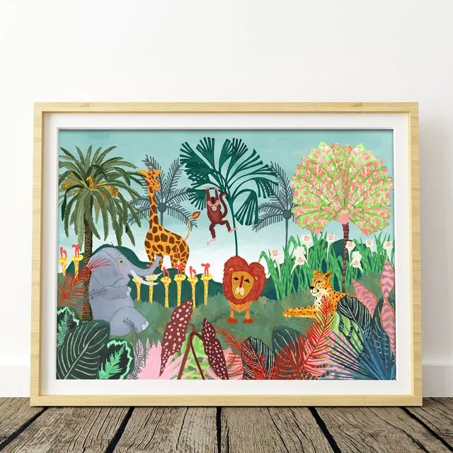 Safari Animal Jungle Art Print