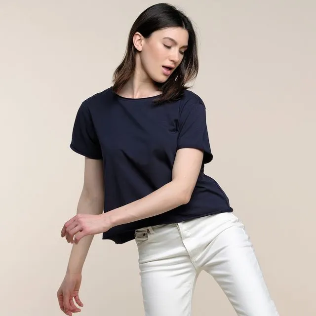 Lilith - Navy Cropped T-Shirt