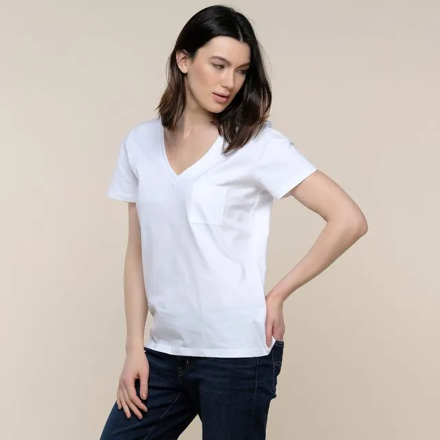 Termera - V-Neck White T-Shirt