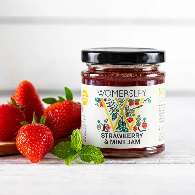 Strawberry & Mint Jam, Case of 6 x 215g