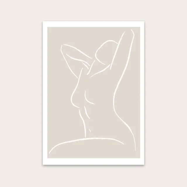 Neutral Lady Line Art Print