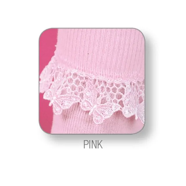 Butterfly Lace socks - Pink (Each size case of 3)