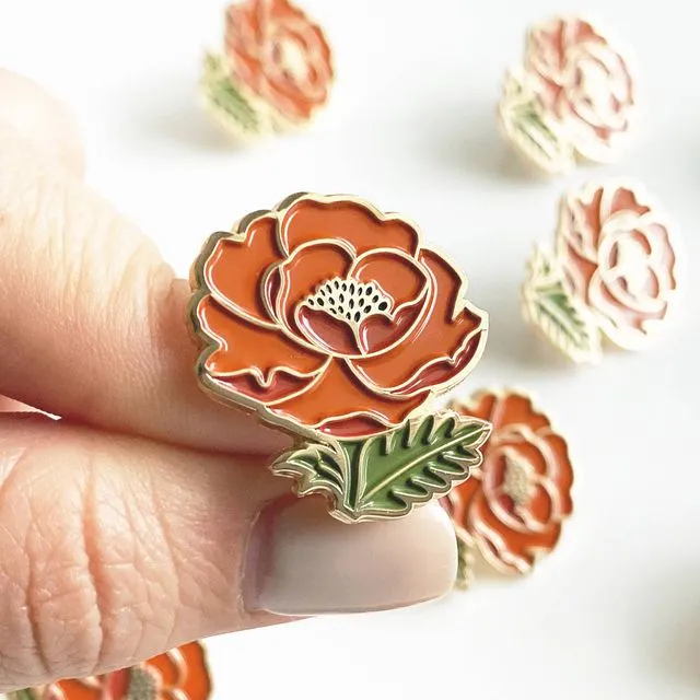 Isabelle Poppy Lapel Pin - Pack of 3