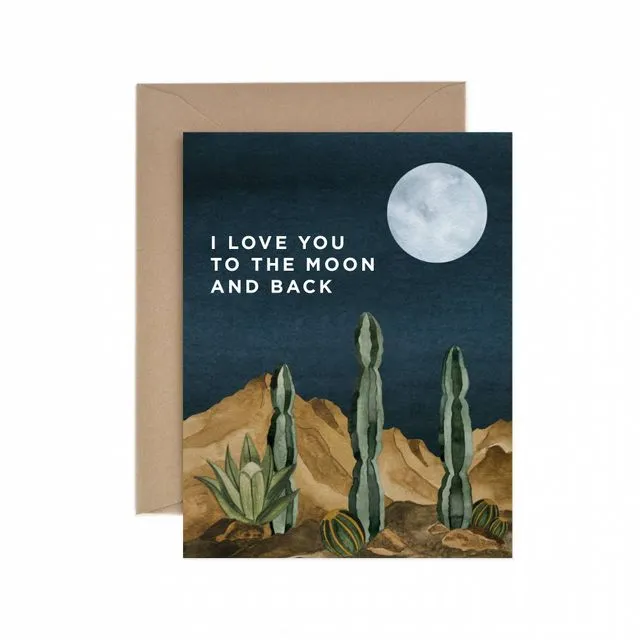 Moon and Back Love Greeting Card - Pack of 6