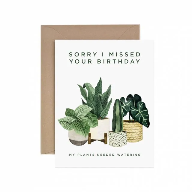 Missed Birthday Greeting Card - Pack of 6